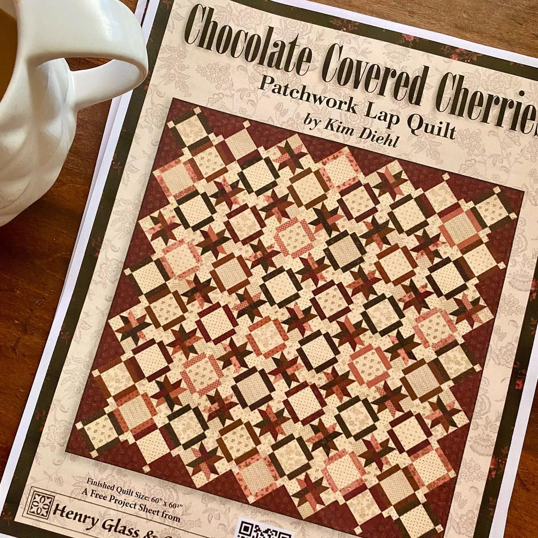 Chocolate Covered Cherries Patchwork Lap Quilt by Kim Diehl