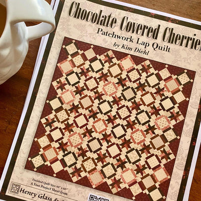 Chocolate Covered Cherries Patchwork Lap Quilt by Kim Diehl