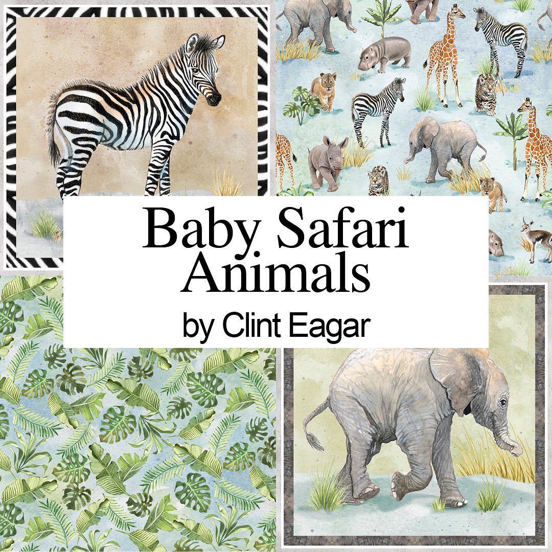 Baby Safari Animals by Clint Eagar for P&B Textiles
