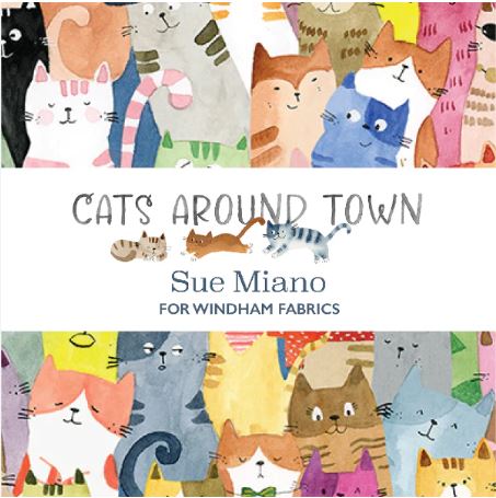 Cats Around Town by Sue Miano for Windham Fabrics