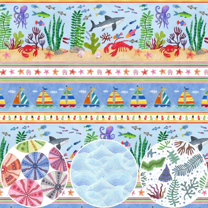 Deep Blue Sea by Stephanie Peterson Jones for P&B Textiles