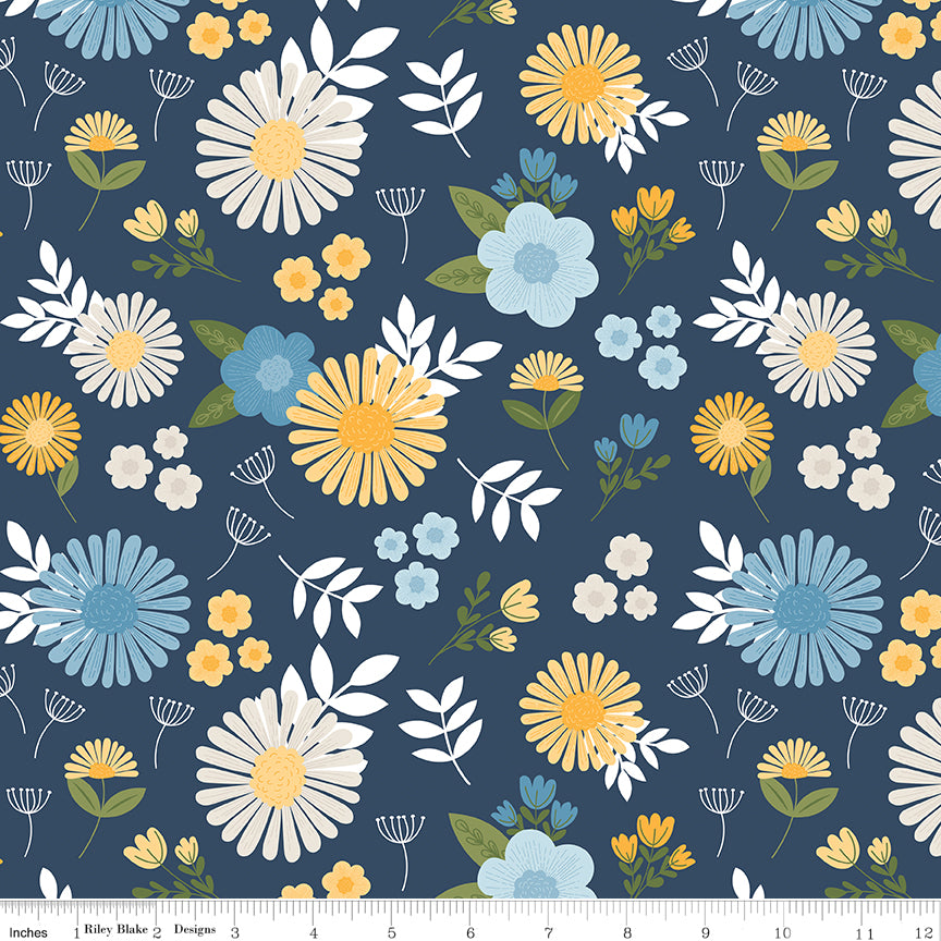 Sunshine & Dandelions C17920-Navy